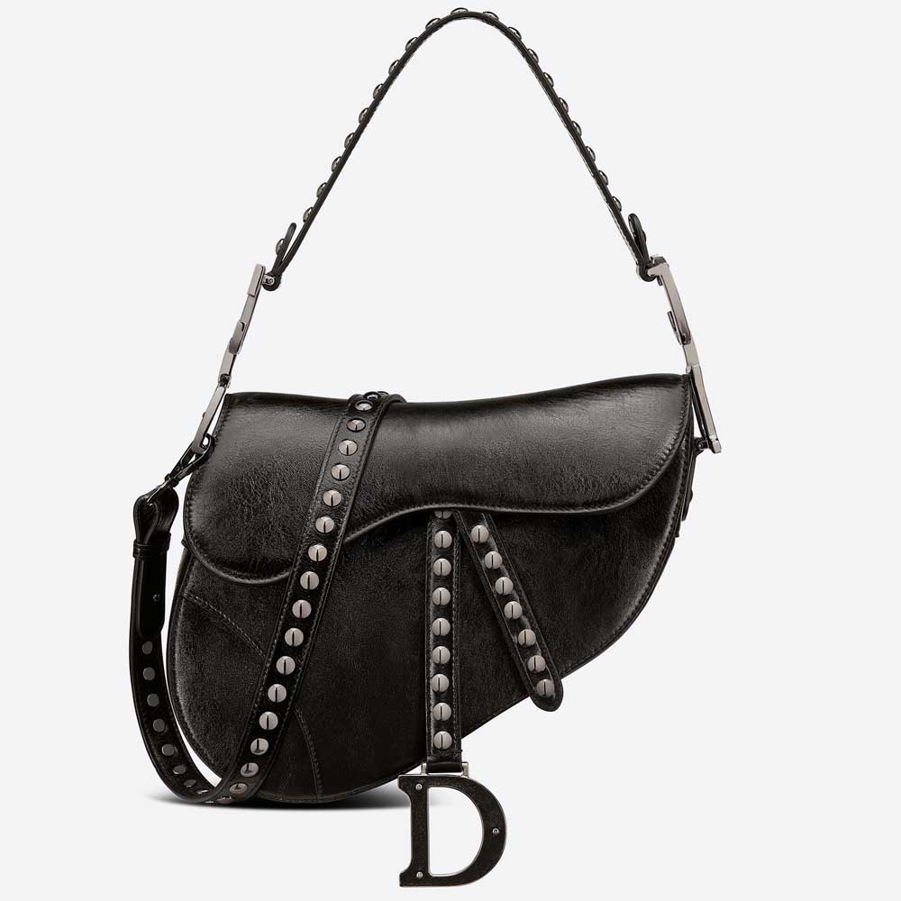 Dior Saddle nera con borchie
