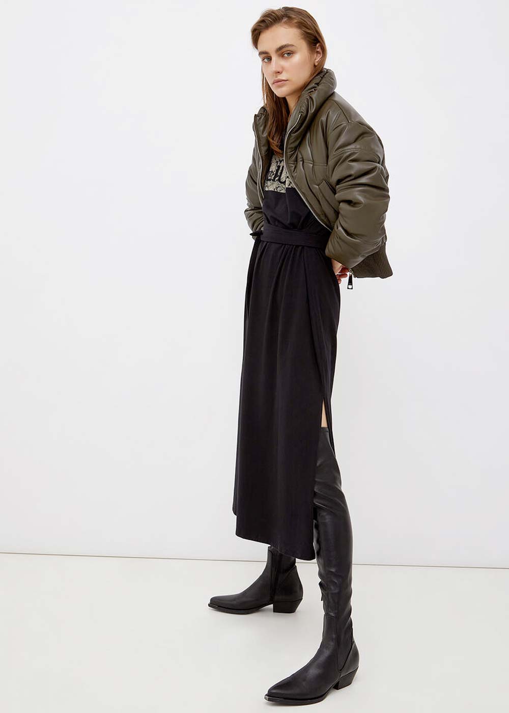 Look vestito e stivali texani Look vestito e stivali texani