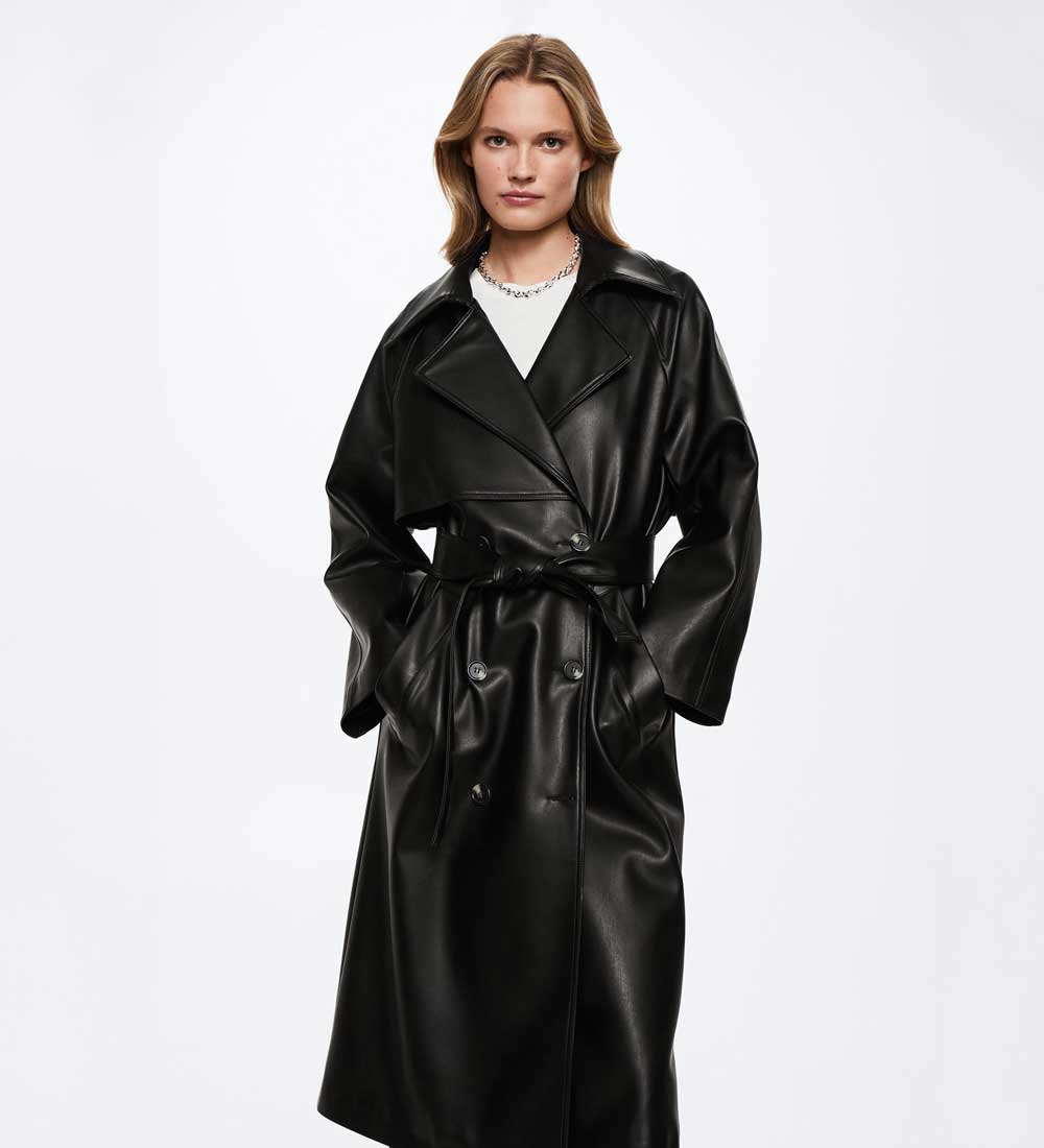 cappotto oversize in similpelle
