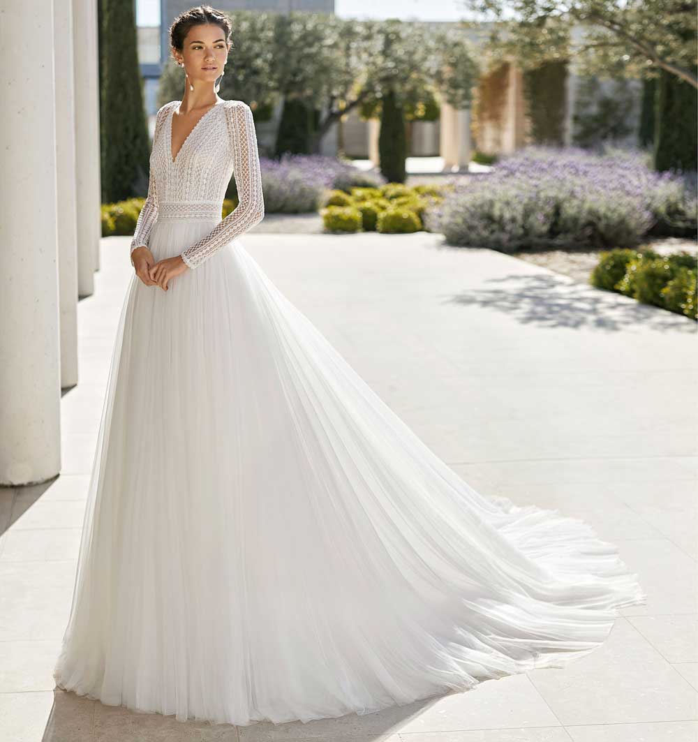 abito da sposa maniche lunghe