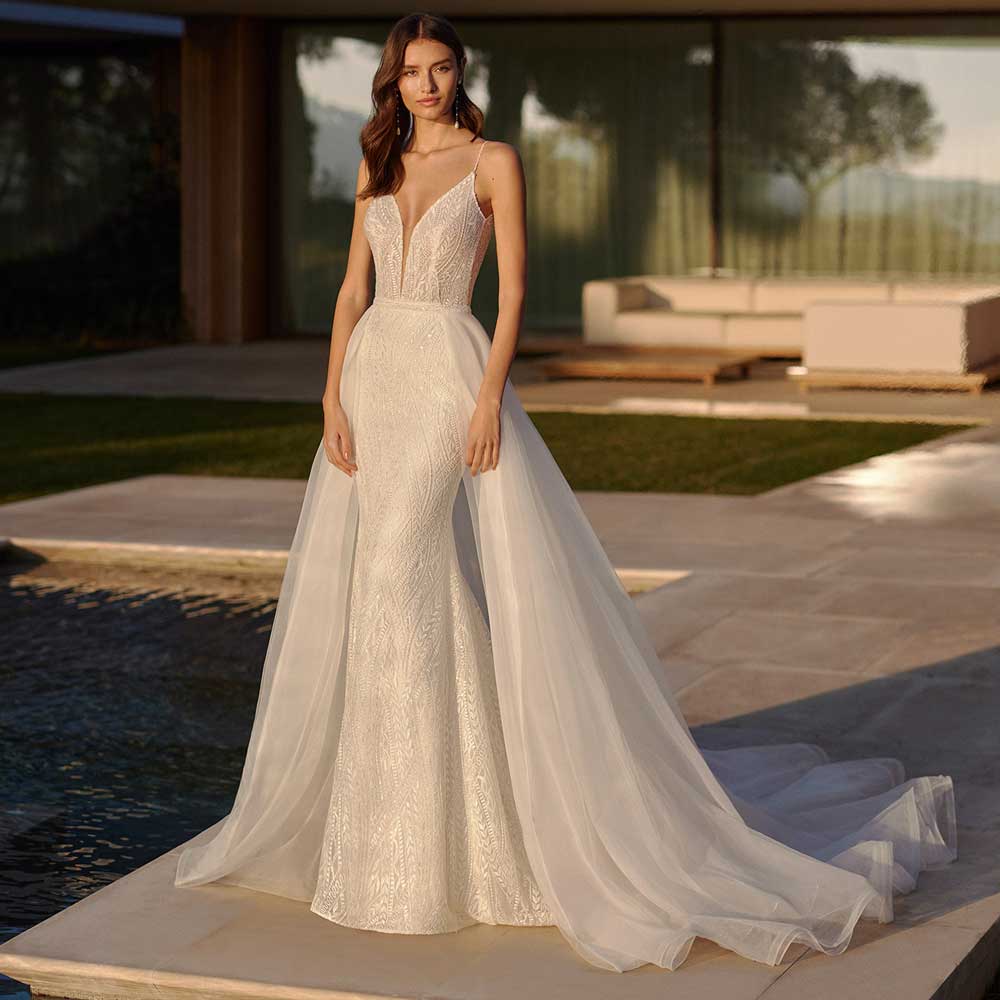 vestito sposa sirena con sopragonna vestito sposa sirena con sopragonna