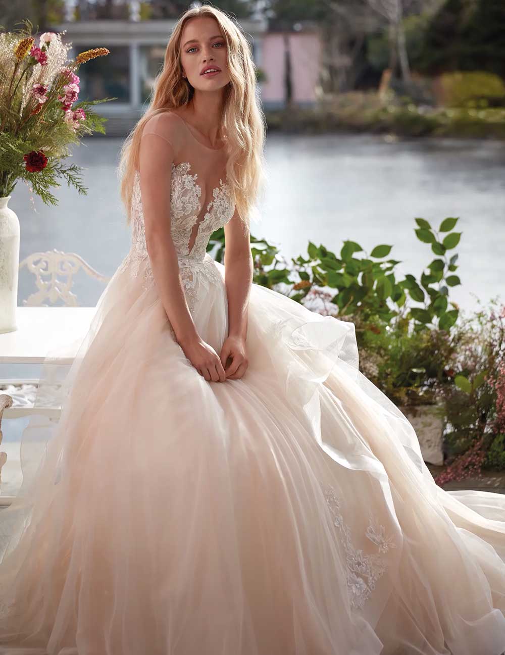 vestito da sposa principessa rosa