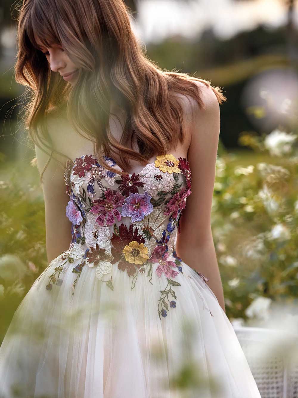 vestito sposa a fiori