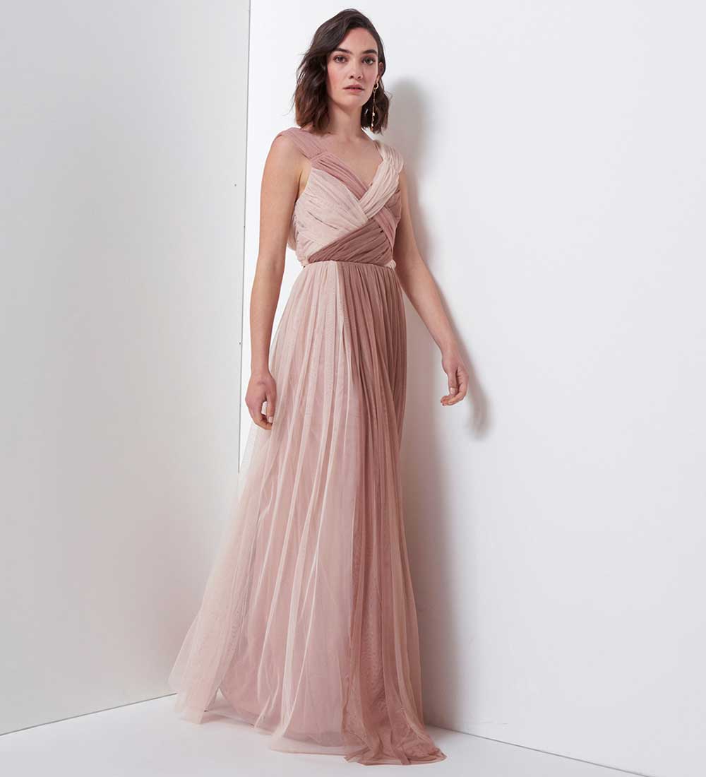 vestito da cerimonia lungo in tulle