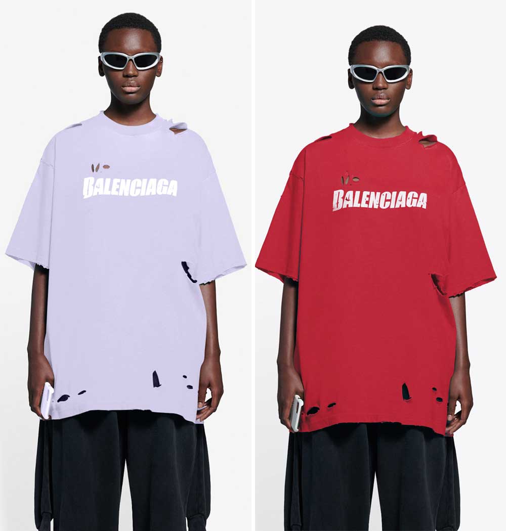 T-shirt destroyed Balenciaga