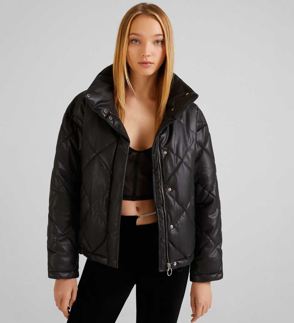 Piumino effetto pelle Bershka Piumino effetto pelle Bershka