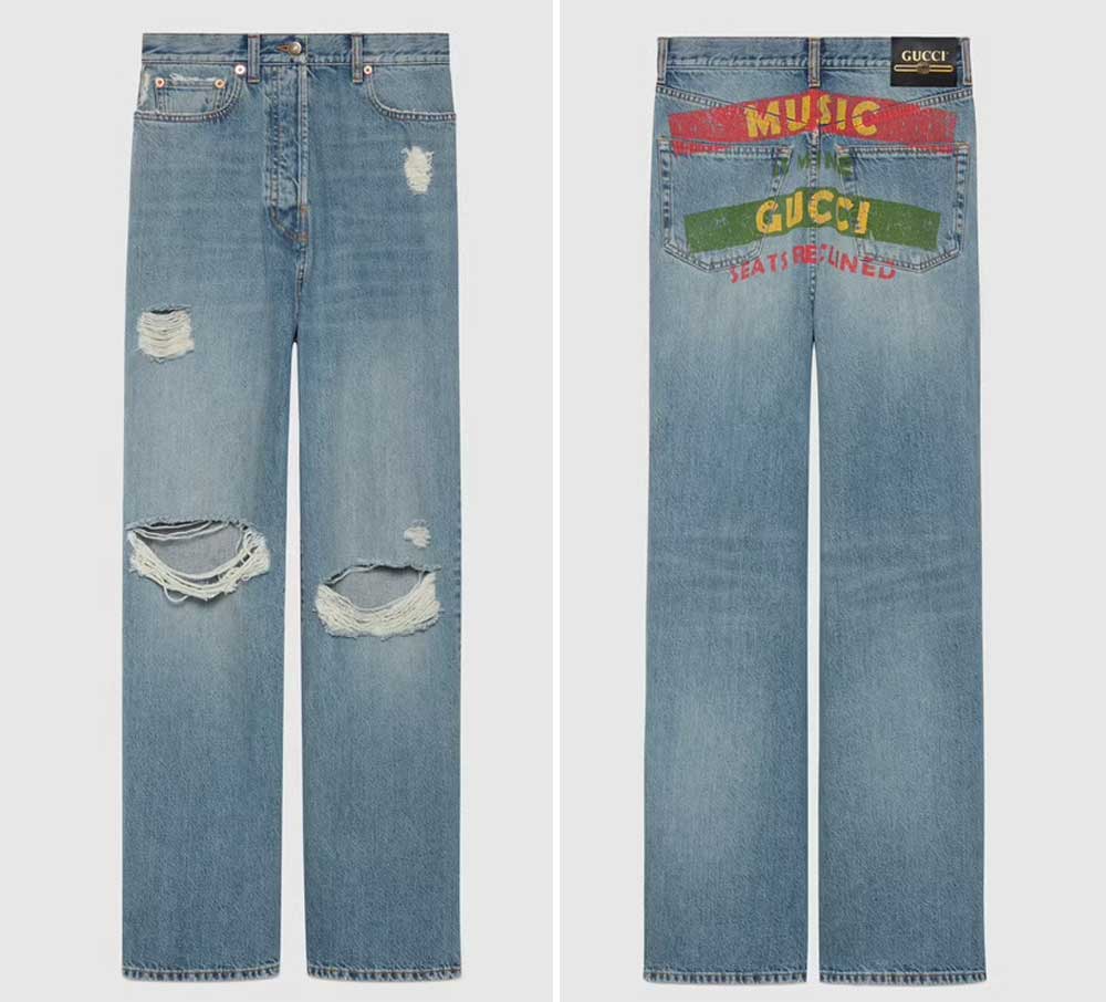 Jeans strappati Gucci