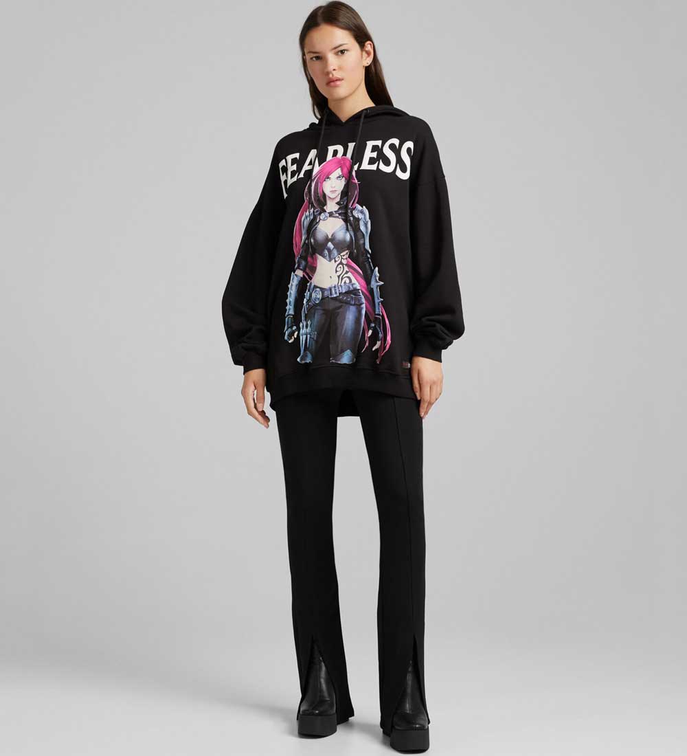 Felpa nera oversize Bershka Felpa nera oversize Bershka