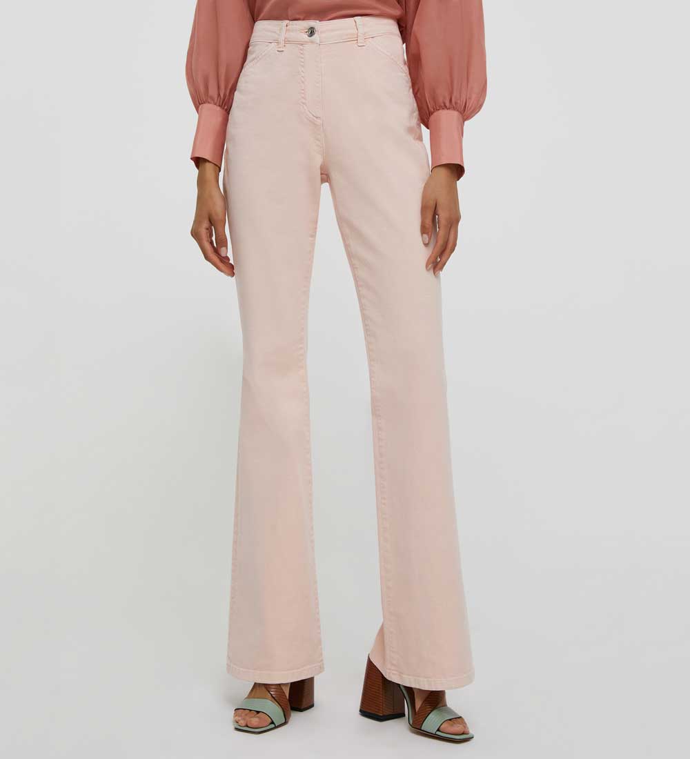 Pantaloni rosa flare