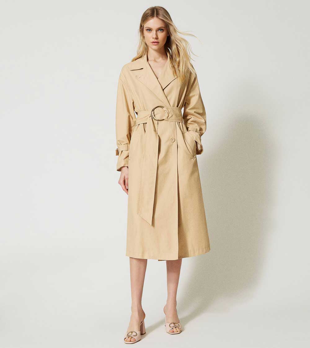 trench beige in cotone