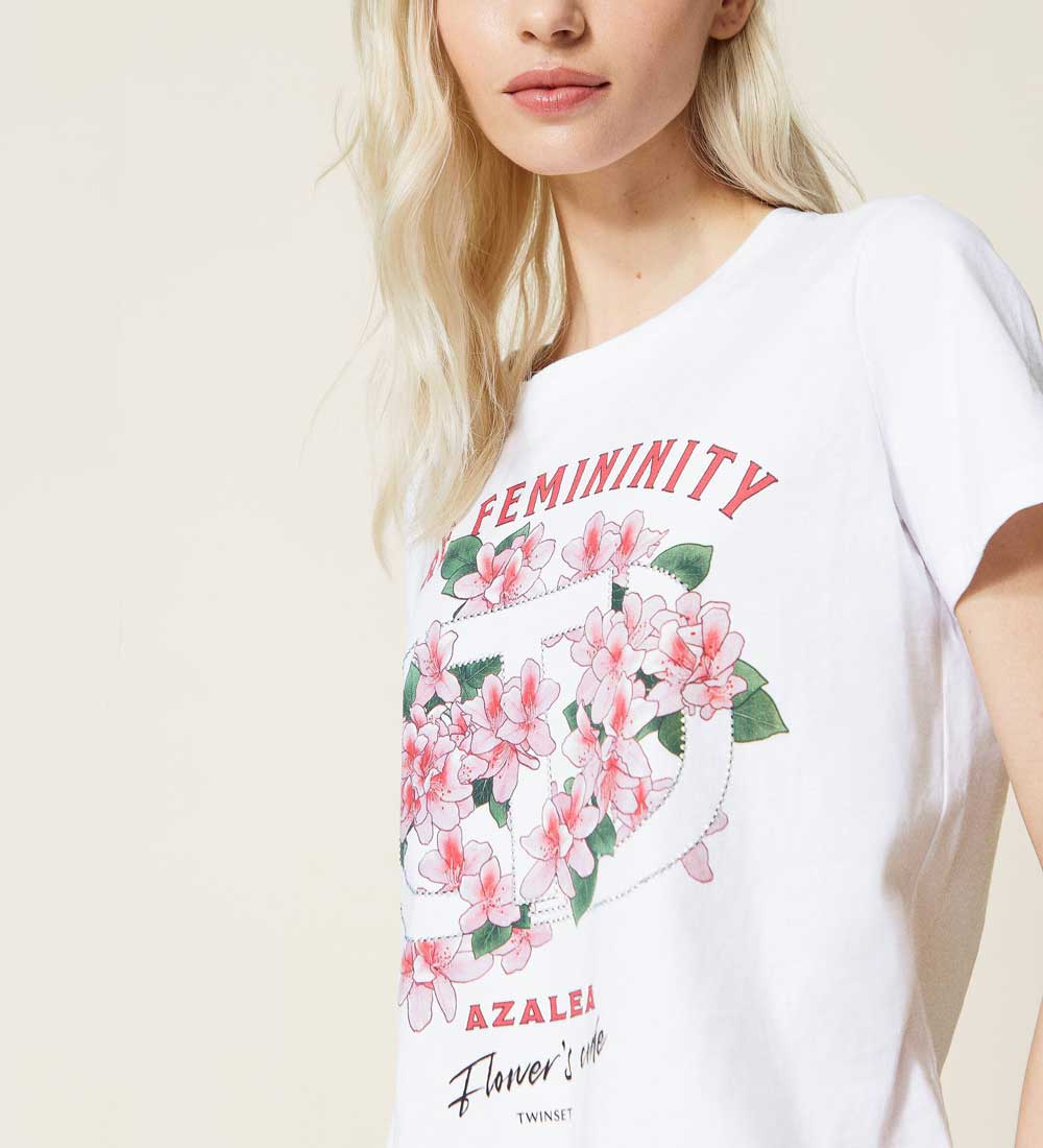 t-shirt a fiori Twin Set 