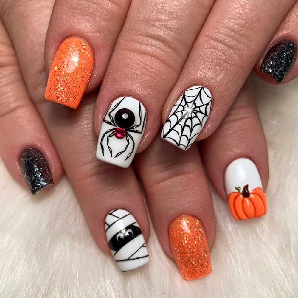 Halloween nail art idee