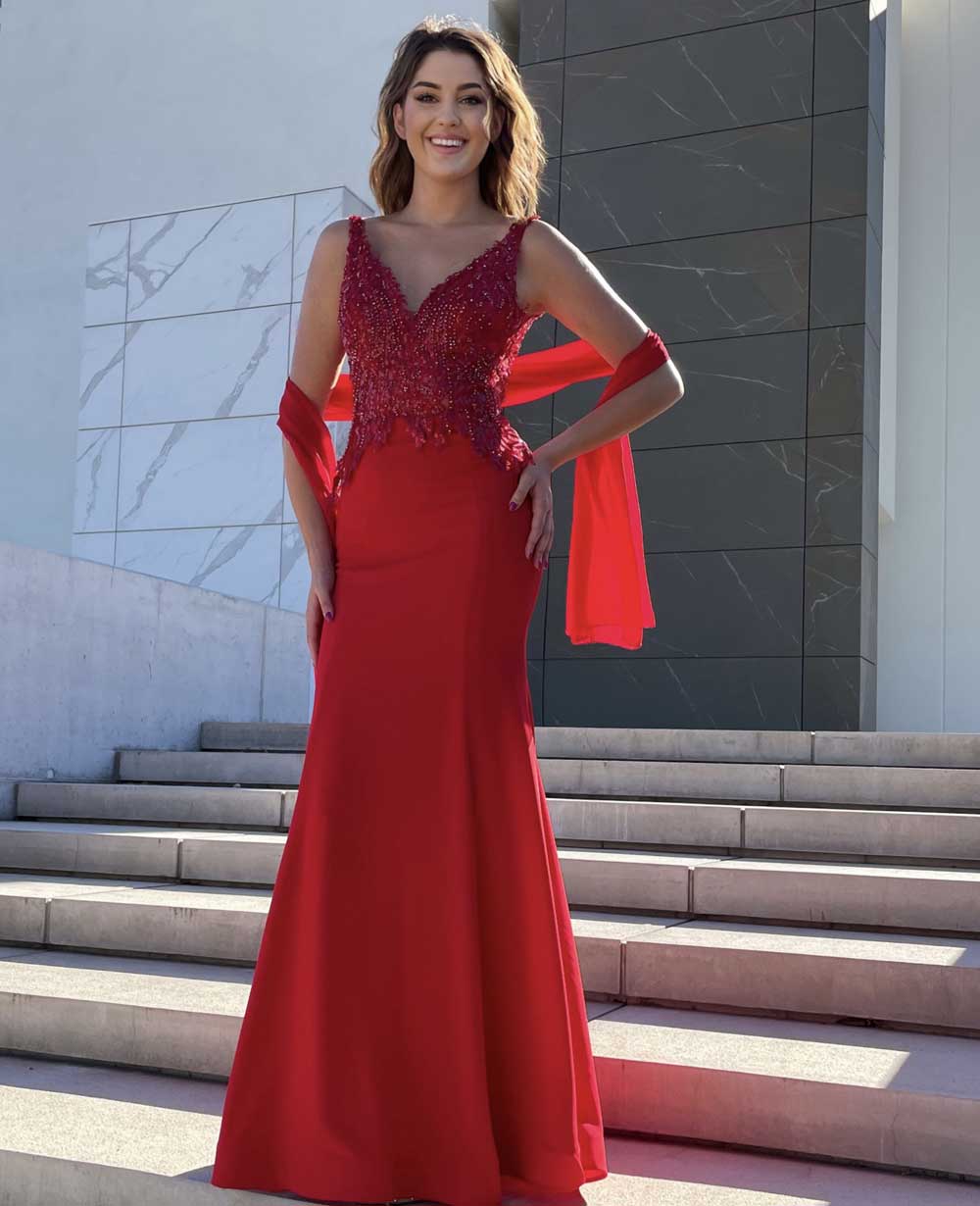 vestito rosso da cerimonia