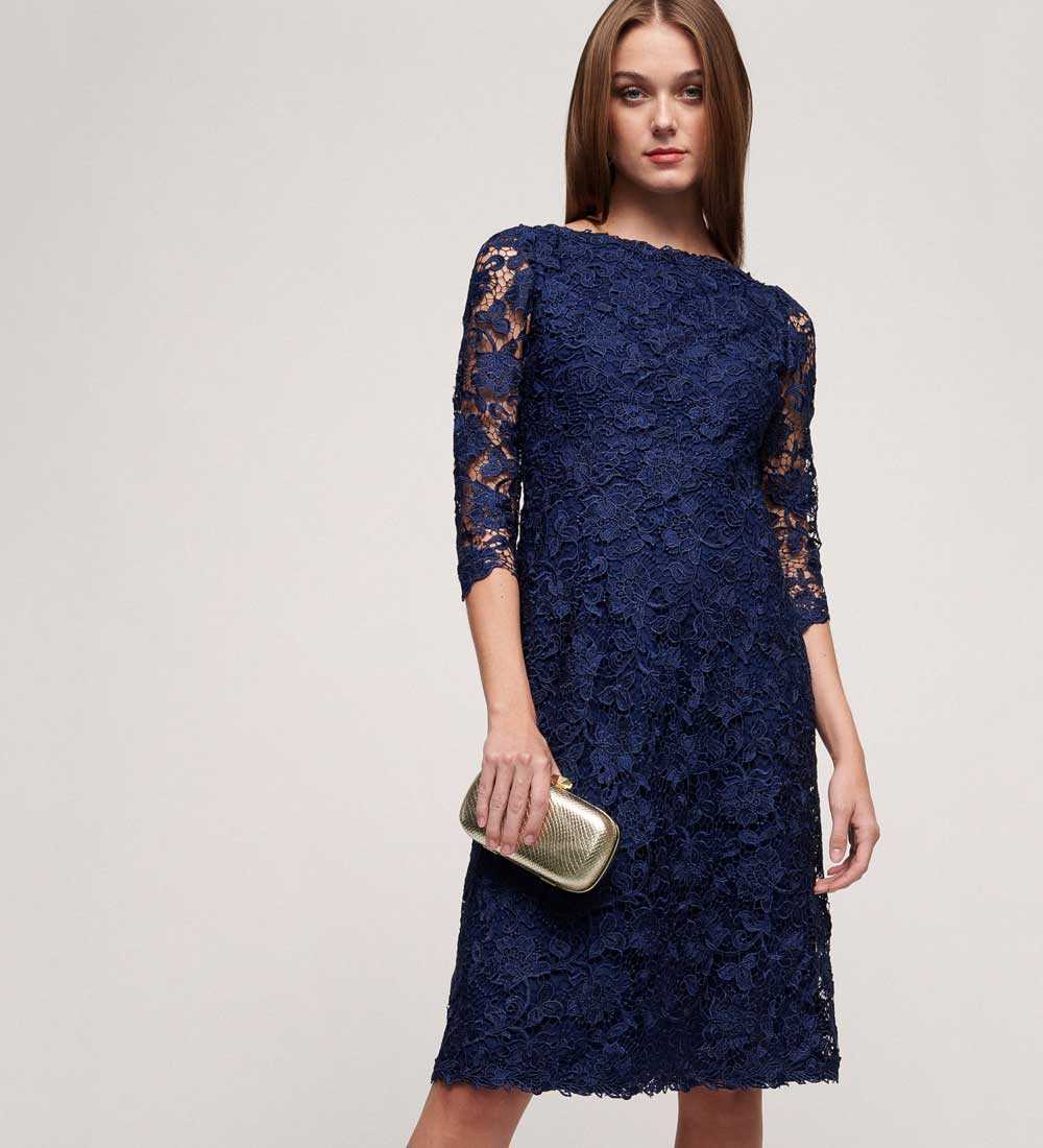 vestito blu in pizzo vestito blu in pizzo