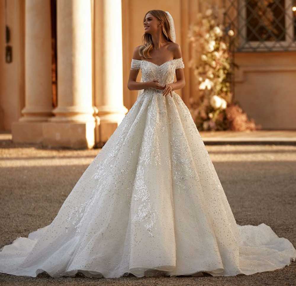 vestito da sposa principessa con glitter