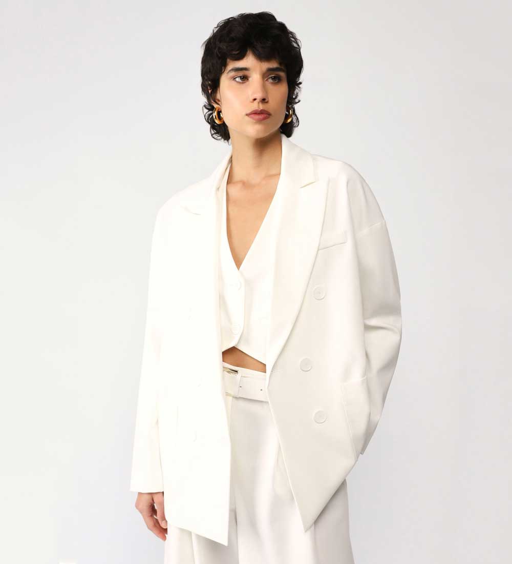 giacca bianca oversize