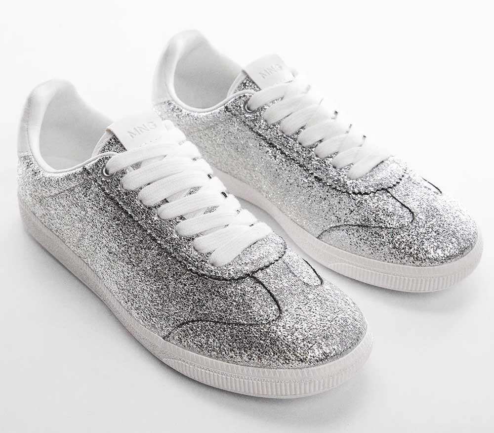 sneakers argento con glitter
