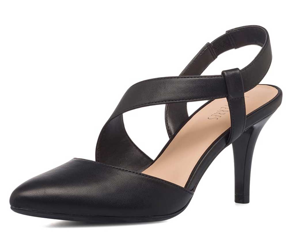 décolleté slingback nere