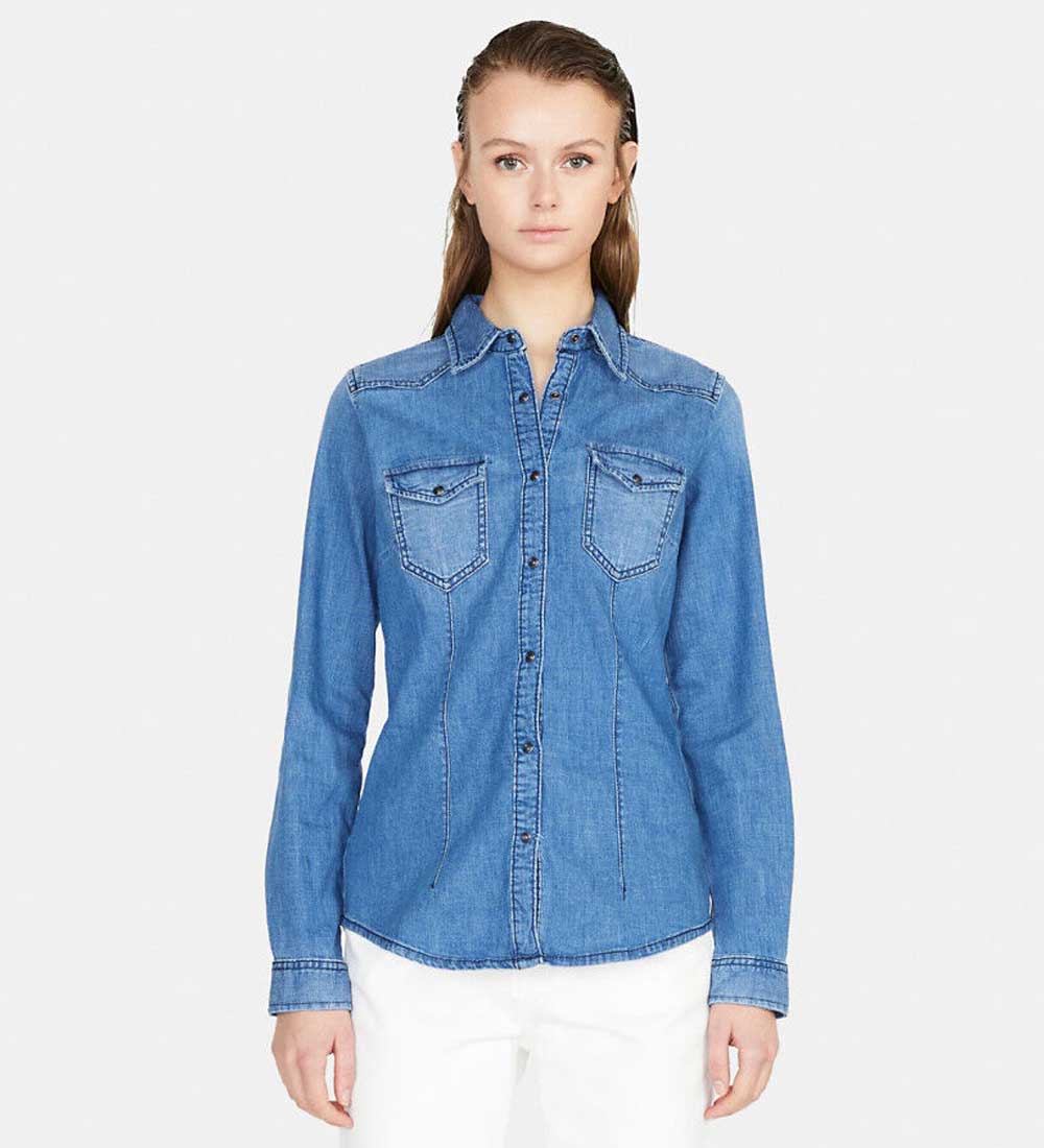 camicia di jeans maniche lunghe