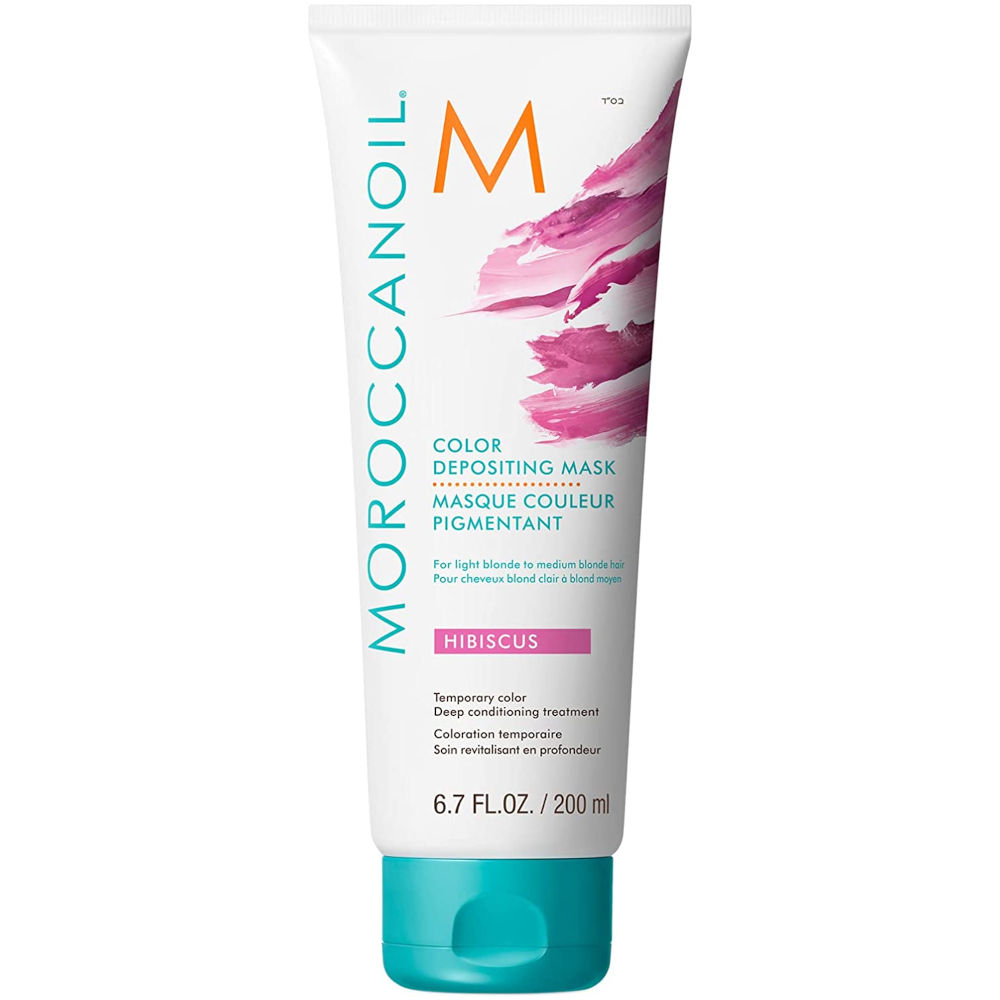 Packaging con dettagli Viva Magenta maschere capelli Maroccanoil