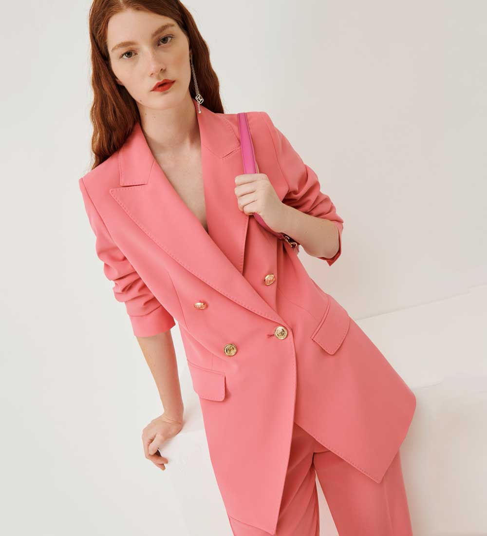 giacca rosa doppiopetto