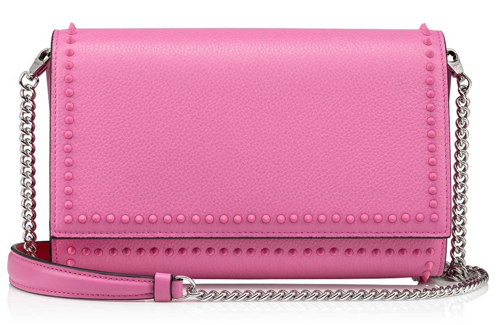 pochette rosa con borchie