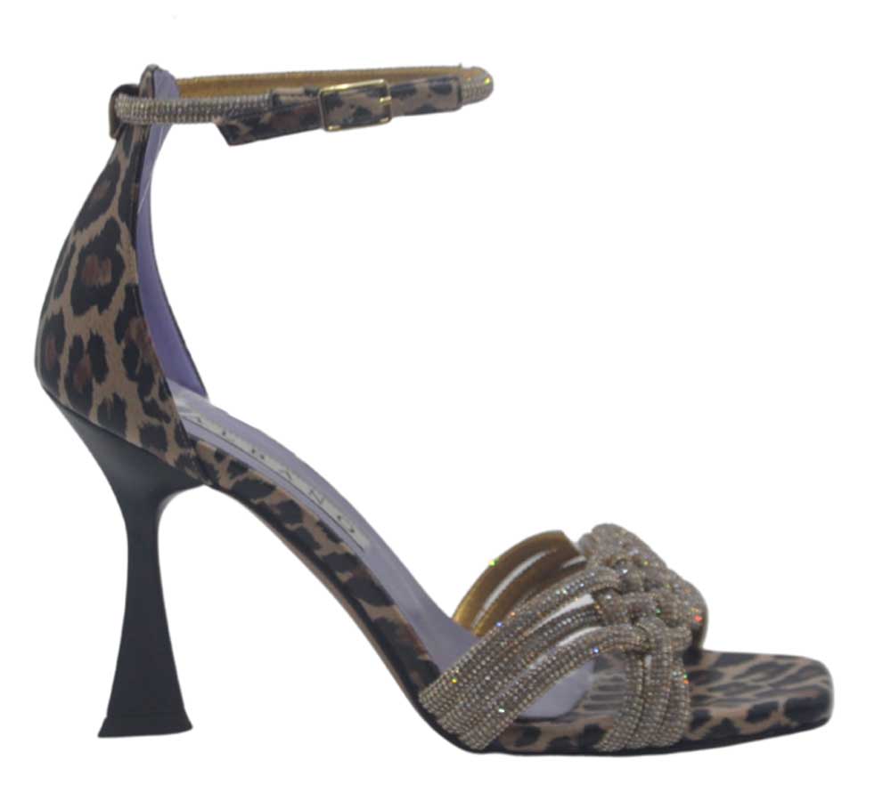 Sandali leopardati con strass