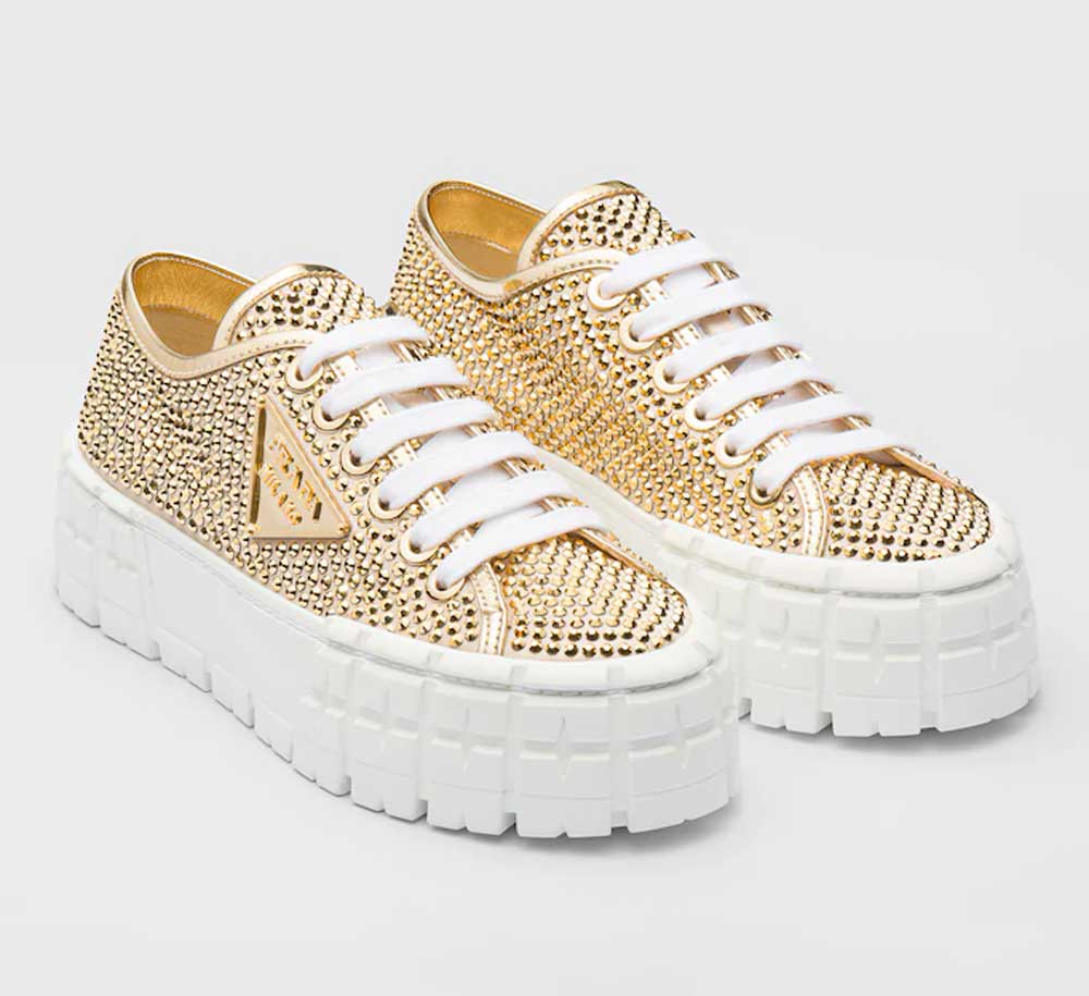 sneakers oro con cristalli