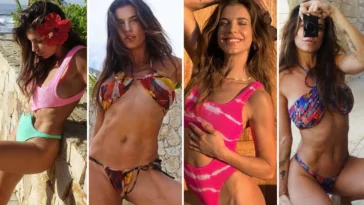 Elisabetta Canalis in bikini e costume intero sexy