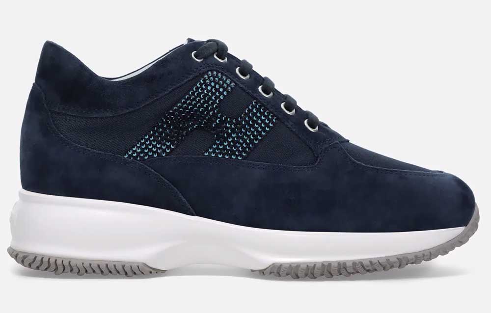 sneakers blu in camoscio