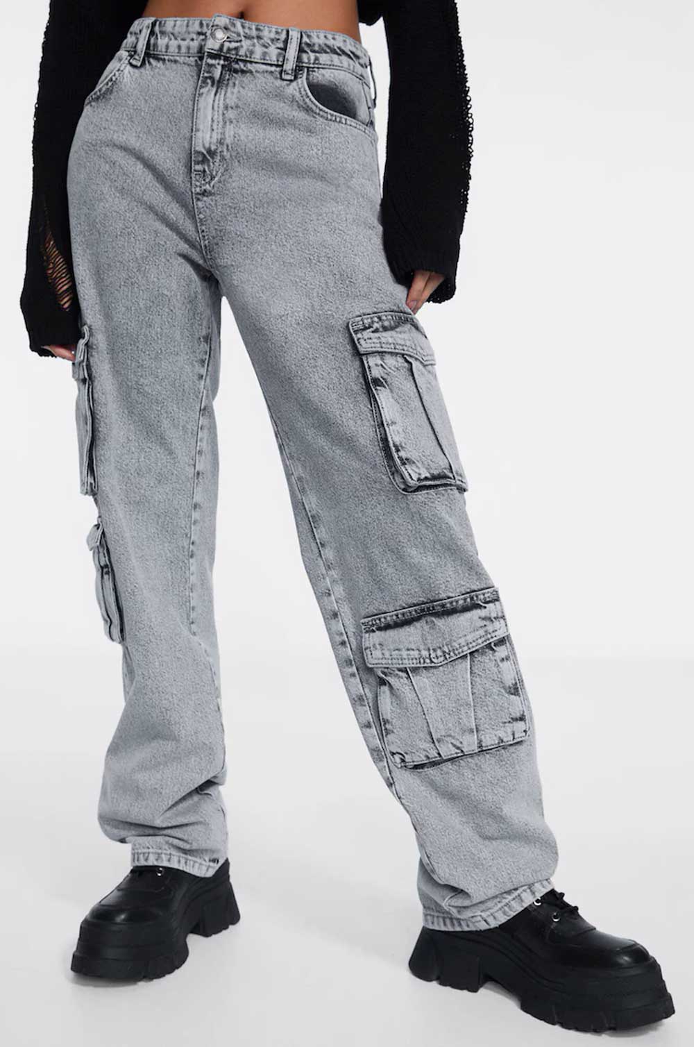 jeans cargo grigi