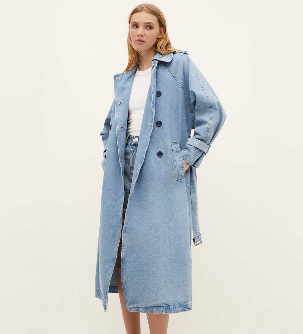 trench lungo in denim