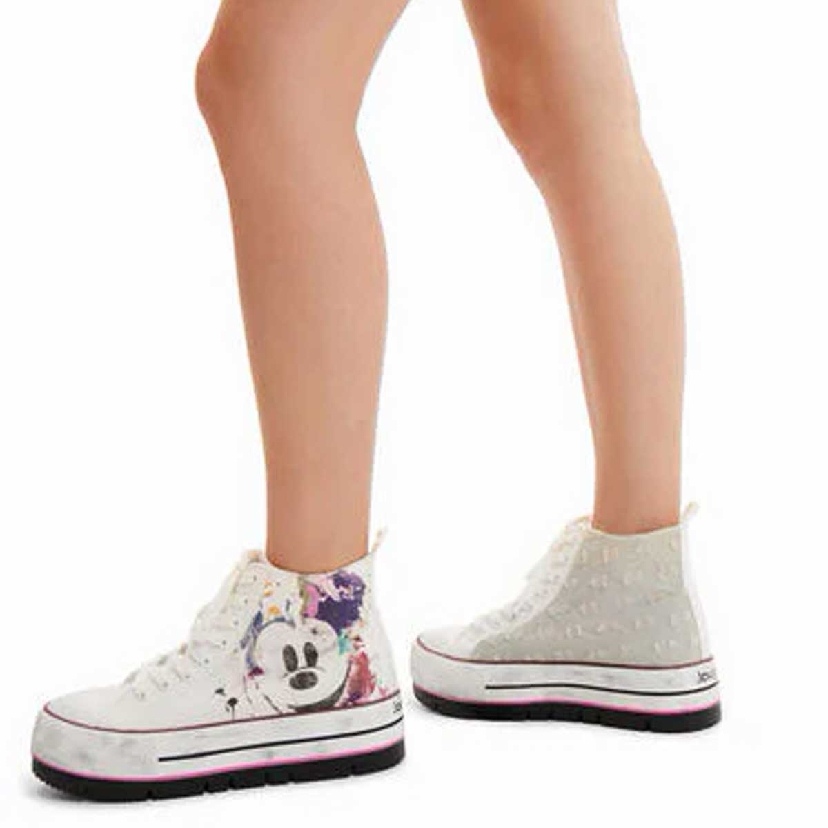 sneakers alte con Mickey Mouse