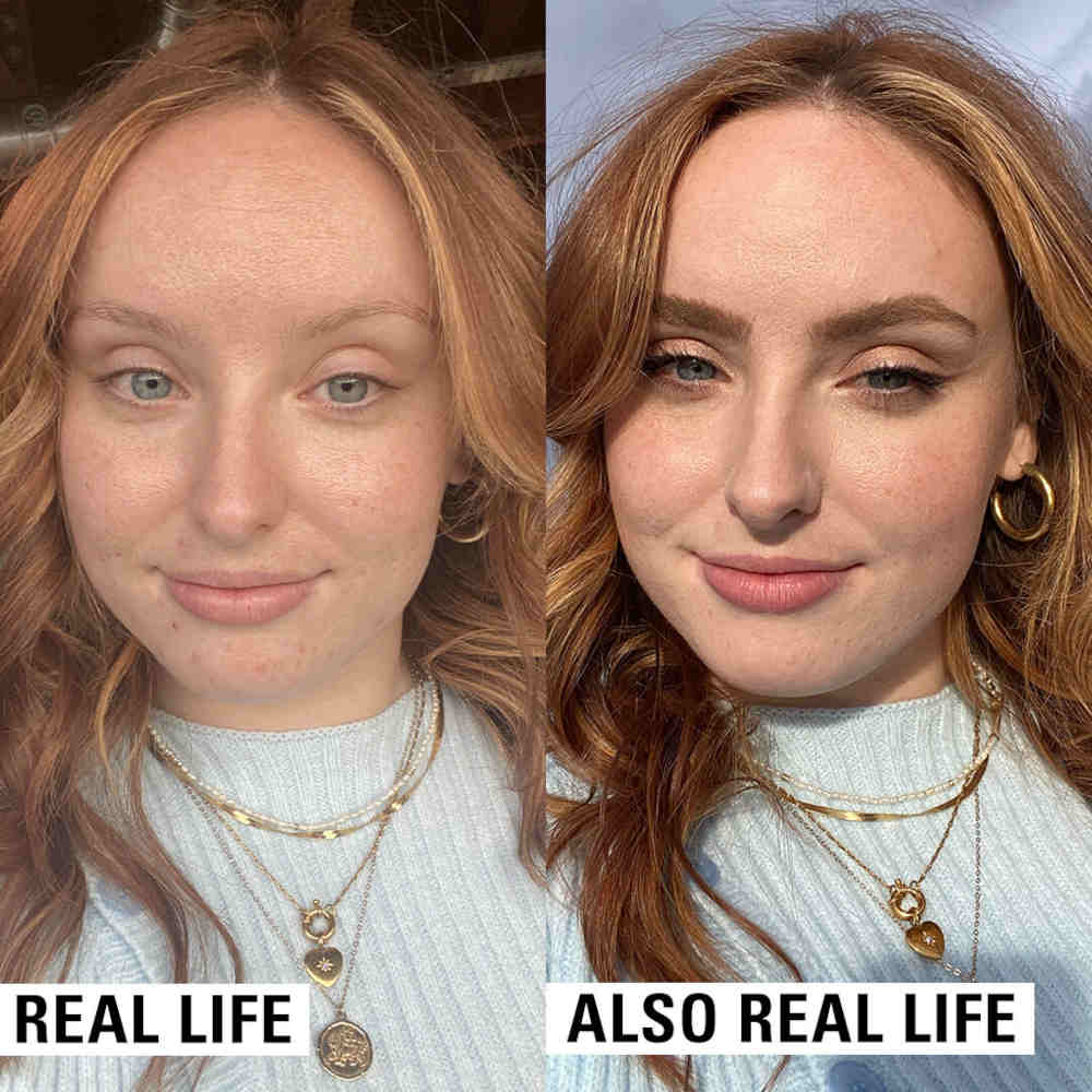 Prima e dopo fondotinta Makeup Revolution