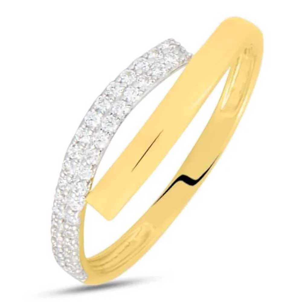 anello in oro giallo e zirconi