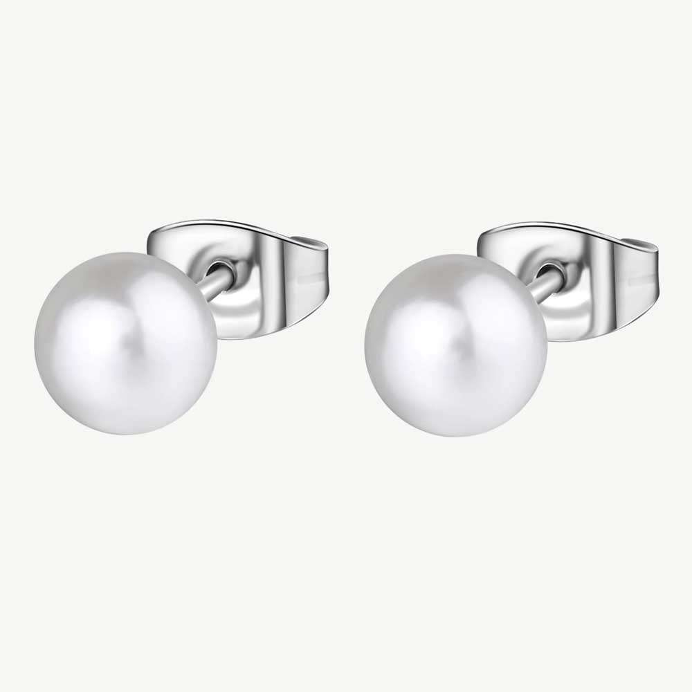 orecchini con perle in acciaio