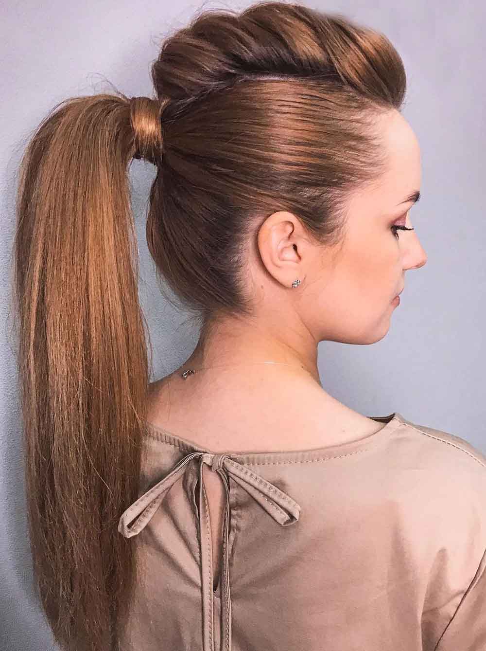 Coda cavallo elegante capelli lunghi Coda cavallo elegante capelli lunghi