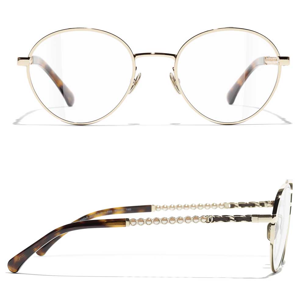 occhiali in metallo con perline
