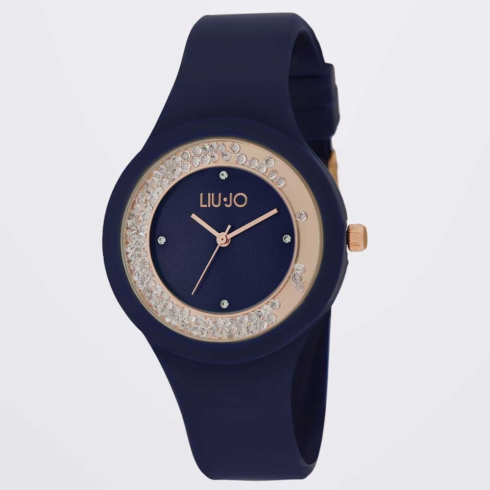 orologio blu in silicone
