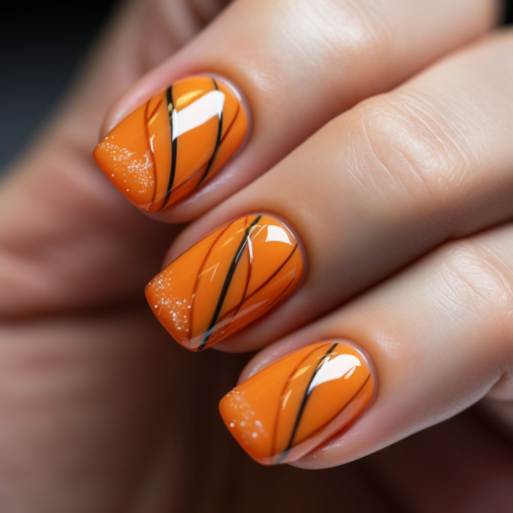 Manicure con smalto arancione Manicure con smalto arancione