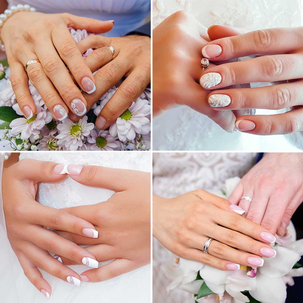 French manicure sposa