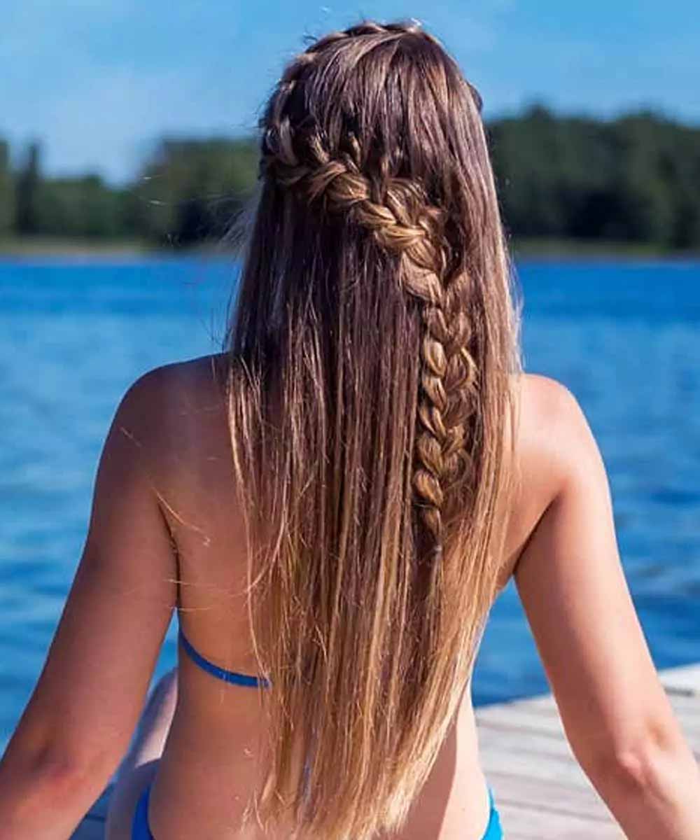 Treccia cascata capelli lunghi