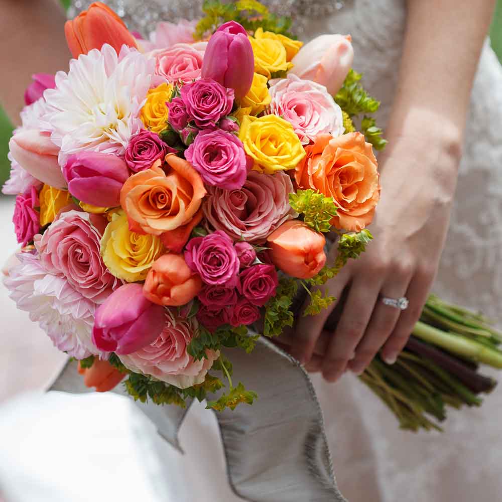 Bouquet da sposa colorato