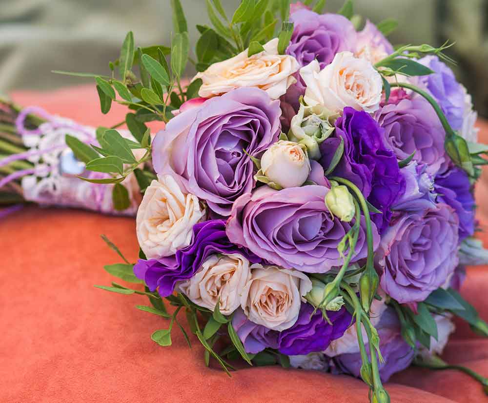 Bouquet sposa fucsia e viola
