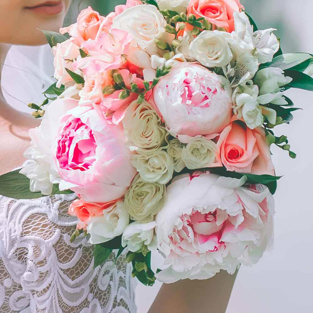Bouquet sposa peonie
