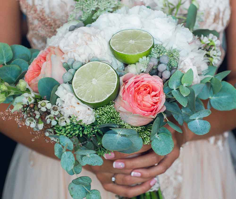 Bouquet da sposa con frutta