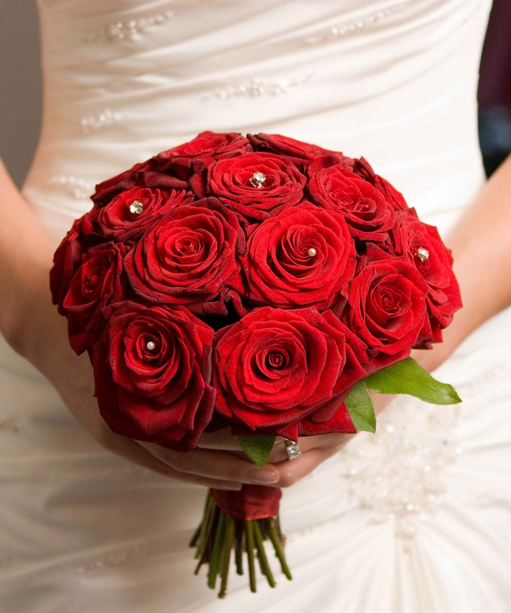 Bouquet sposa gioiello con rose