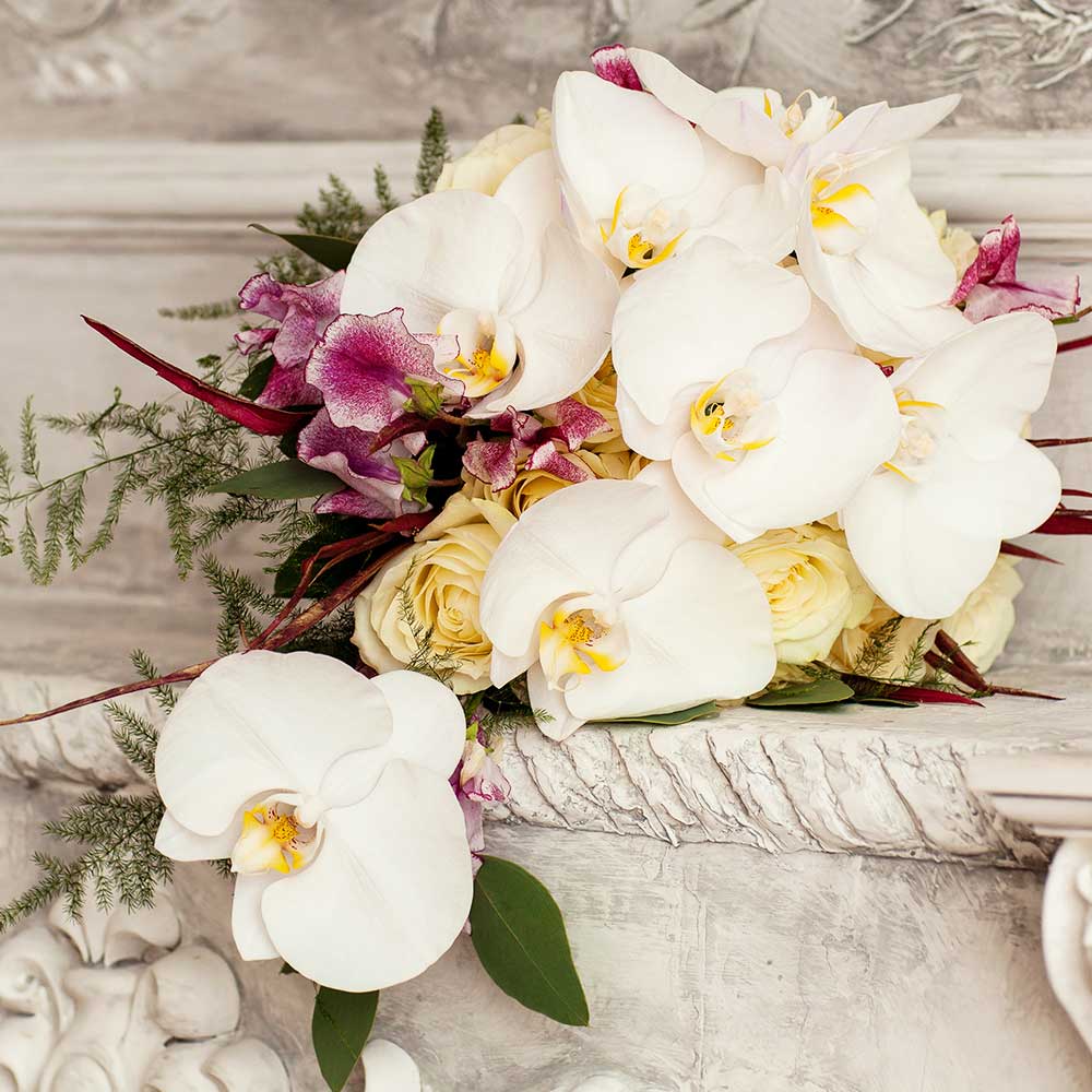 Bouquet sposa orchidee bianche