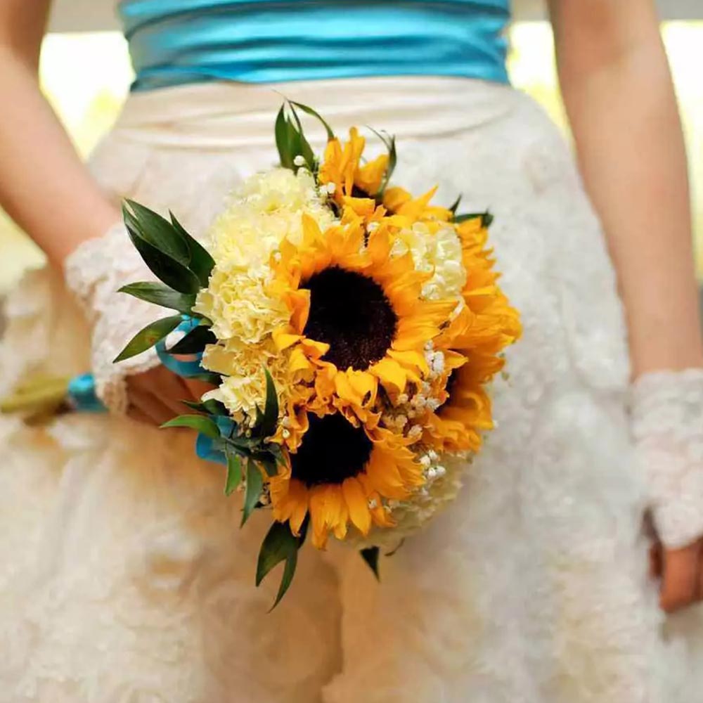 Bouquet da sposa girasoli
