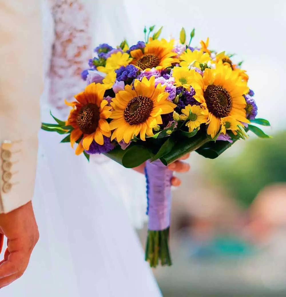 Bouquet per sposa girasoli
